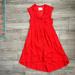 Anthropologie Dresses | Anthropologie Four Corners Shirt Dress In Red, 100% Cotton, Size 2! High Low | Color: Red | Size: 2