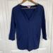 Lilly Pulitzer Tops | Lilly Pulitzer Xs Jules 50+ Upf Luxletic Popover Top V-Neck 3/4 Sleeve Navy Blue | Color: Blue | Size: Xs