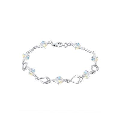 Elli - Federn Kristalle 925 Silber Armbänder & Armreife Damen