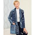 Draper's & Damon's Women's Jacquard Fringe Cardigan - Multi - PS - Petite