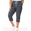 Blair Women's Pull-On Knit Drawstring Sport Capris - Grey - S - Misses