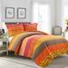 Lush Décor Royal Empire Reversible Cotton Duvet Cover Tangerine 3Pc Set King - Triangle Home Decor 21T011731