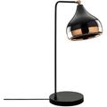 Lampe de Table en Métal Noir et Cuivre, 17x26 cm, Hauteur 52 cm, Pour Bureau ou Table de Chevet