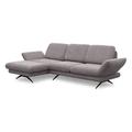 DOMO collection Ecksofa »Saletto« mit Drehsitz, links, silberfarben