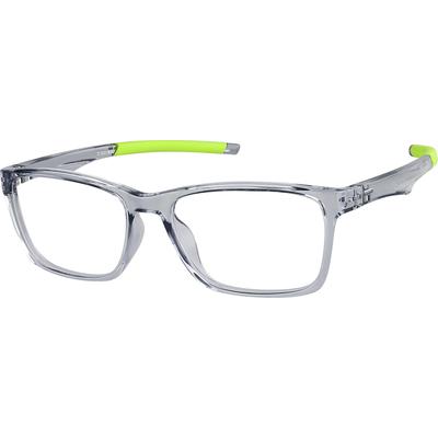 Zenni Sporty Rectangle Prescription Glasses Gray Plastic Full Rim Frame