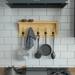 Wall Mounted Storage Rack with Upper Shelf and Storage Hooks