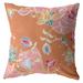 20" Pink Orange Garden Indoor Outdoor Throw Pillow