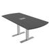 Skutchi Designs, Inc. 6 Person Small Arc Rectangle Conference Table w/ T Bases & Power Module Wood/Metal in Gray/Black | Wayfair