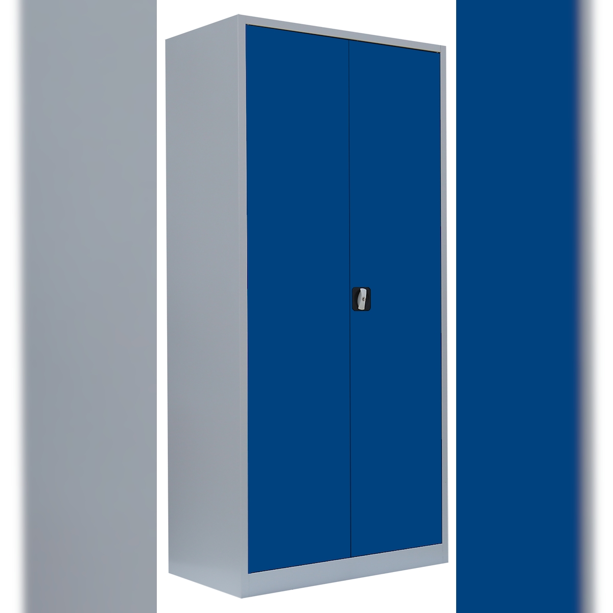 Lüllmann® Flügeltürenschrank, 5 OH, 1950 x 925 x 500 mm, lichtgrau/enzianblau Image