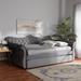 Willa Arlo™ Interiors Leiser Daybed w/ Trundle Upholstered/Velvet in Gray | 41.73 H x 98.81 W x 64.17 D in | Wayfair