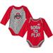 Newborn & Infant Scarlet/Heather Gray Ohio State Buckeyes Born To Win Two-Pack Long Sleeve Bodysuit Set