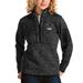 Women's Antigua Heather Black Las Vegas Desert Dogs Fortune Quarter-Zip Pullover Top