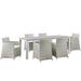 Modway Junction 7 Piece Outdoor Patio Dining Set Wicker/Rattan in Gray | 126.5 W in | Wayfair EEI-1750-GRY-WHI-SET