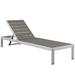 Shore Aluminum Outdoor Chaise by Modway Metal in Gray | 12 H x 25 W x 76 D in | Wayfair EEI-2468-SLV-GRY-SET