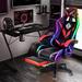 Hoffree PC & Racing Game Chair w/ Led Lighting & Massage Faux Leather in Red/Black | 52 H x 16.93 W x 17.72 D in | Wayfair WFZA9276166