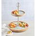 2-Tiered Wood And Enamel Serving Stand, Serveware by Harry & David