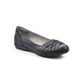 Women's Chic Casual Flat by Cliffs in Black Burnished Smooth (Size 7 1/2 M)