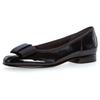 Ballerina GABOR, Damen, Gr. 39, blau (dunkelblau), Lackleder, Textil, klassisch, Schuhe, Flats, Kitten Heel, Festliche Schuhe mit dekorativer Schleife