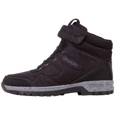 Winterboots KAPPA, Gr. 27, schwarz (schwarz, grau), Synthetik, unifarben mit Farbeinsatz, sportlich, Schuhe, mit reflektierenden Details
