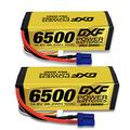 DXF 2pcs 4S 14.8V 6500mAh 100C RC LiPo Battery Hard Case EC5 Connector for RC 1/8 Buggy Truggy Car