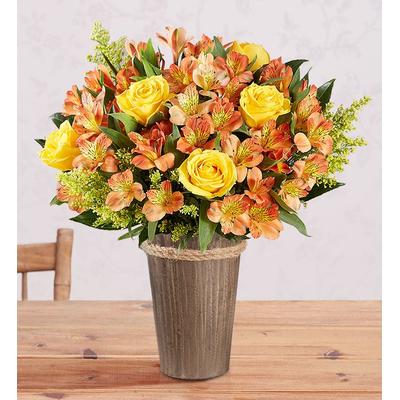 1-800-Flowers Flower Delivery Fall Rose & Peruvian Lily Bouquet W/ Woodland Vase