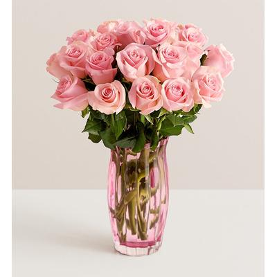 1-800-Flowers Flower Delivery Pink Petal Roses 24 Stems W/ Pink Vase