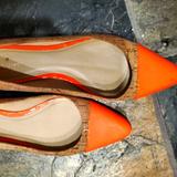 Kate Spade Shoes | Kate Spade Bright Orange And Cork Shoes. Size 9m | Color: Orange | Size: 9