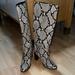 J. Crew Shoes | J. Crew Brand New, Never Worn High Heel Boots In Snake Print Leather | Color: Black/Gray | Size: 8.5