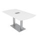 Skutchi Designs, Inc. 6 Ft Arc Rectangle Conference Table w/ Power & Data Wood/Metal in White | 29 H x 72 W x 33.5 D in | Wayfair