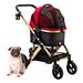 ENZO Pet Stroller Monza Luxury 3-In-1 Stroller, Carrier, Car Seat For Pets in Red/Black/Brown | 30 H x 19 W x 11.5 D in | Wayfair EZ227GRD