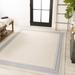 White 72 x 47 x 0.25 in Area Rug - Breakwater Bay Clarktown Classic Diamond Border Indoor/Outdoor Cream/Blue Rug | 72 H x 47 W x 0.25 D in | Wayfair