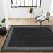 Black/Gray 91 x 63 x 0.25 in Area Rug - Breakwater Bay Clarwin Classic Diamond Border Indoor/Outdoor Black | 91 H x 63 W x 0.25 D in | Wayfair