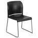 Inbox Zero Oliverson 880 lb. Capacity Full Back Contoured Stack Chair w/ Powder Coated Sled Base Plastic/Acrylic/Metal in Gray/Black | Wayfair