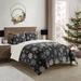 The Twillery Co.® Flakes 3 Piece Sherpa Comforter Set Polyester/Polyfill/Microfiber in Black/White | Queen Comforter + 2 Standard Shams | Wayfair