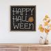 The Holiday Aisle® Happy Halloween Pumpkin Black Wood in Black/Brown | 4 H x 4 W x 1.5 D in | Wayfair 08FBD6C970C74E7DB3C005D81065AA5C