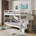 Ethan-Leo Twin over Twin Solid Wood Standard Bunk Bed by Harriet Bee Wood in White | 62.2 H x 42.1 W x 93.9 D in | Wayfair