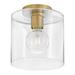 Joss & Main Lydia 1 -Light 8.5" Flush Mount Glass/Steel in Yellow | 9.5 H x 8.5 W x 8.5 D in | Wayfair EBBBC0BA567B440097AE03DBC2C736F9