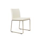 sohoConcept Aria Stackable Chair in Faux Leather Faux Leather/Upholstered in Yellow/Brown | 31 H x 17 W x 21 D in | Wayfair DC2020S-BR-9