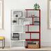 East Urban Home Tapi 63.4" H x 48.82" W Geometric Bookcase Wood in Red/White | 63.4 H x 48.82 W x 11 D in | Wayfair