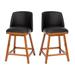 Red Barrel Studio® Commercial Wood Counter Stools w/ Nail Trim Leather in Black | 34.75 H x 18.5 W x 18.5 D in | Wayfair