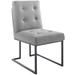 Privy Black Stainless Steel Upholstered Fabric Dining Chair by Modway Upholstered in Gray | 35.5 H x 19 W x 25.5 D in | Wayfair EEI-3745-BLK-LGR
