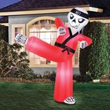 Occasions Limited Kung Fu Skeleton Halloween Inflatable Polyester in Black/Red/White | 78 H x 62 W x 23 D in | Wayfair OL-42053