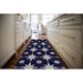 Blue 2'6" x 8' Kitchen Mat - Wade Logan® Azzole Star Struck Kitchen Mat 96.0 x 30.0 x 0.08 in white/brown, Polyester | Wayfair