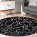 Black/White 60 x 60 x 0.08 in Area Rug - Bayou Breeze Darrie Abstract Machine Woven Area Rug in Charcoal/White | 60 H x 60 W x 0.08 D in | Wayfair