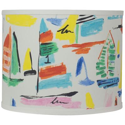Colorful Sailboats Drum Lamp Shade 12x12x10 (Spide...