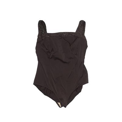 Roxanne Swimwear One Piece Swimsuit: Brown Solid Swimwear - Women's Size X-Large Plus