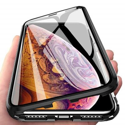 360° Magnet Full Slim Metall Case Schutz Tasche Handyhülle Handyschale mit Schutzglas Vorderseite