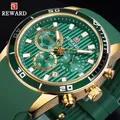 REWARD-Montre-bracelet militaire à quartz pour homme cadran vert affichage du calendrier marque