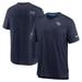 Men's Nike Navy Tennessee Titans Sideline Coach Chevron Lock Up Logo V-Neck Performance T-Shirt
