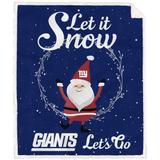 New York Giants 50'' x 60'' Let It Snow Sherpa Flannel Fleece Blanket